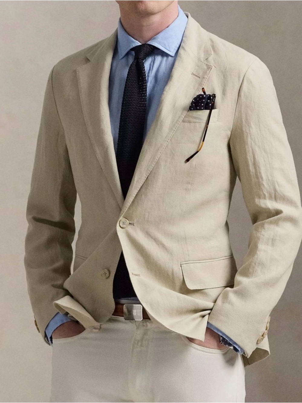 Ralph Lauren Light Beige Linen Blazer  sz 46L